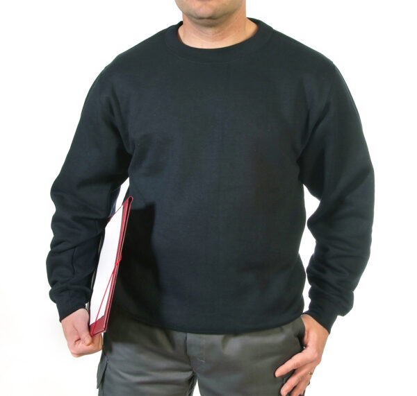 Sudadera azul cuello caja